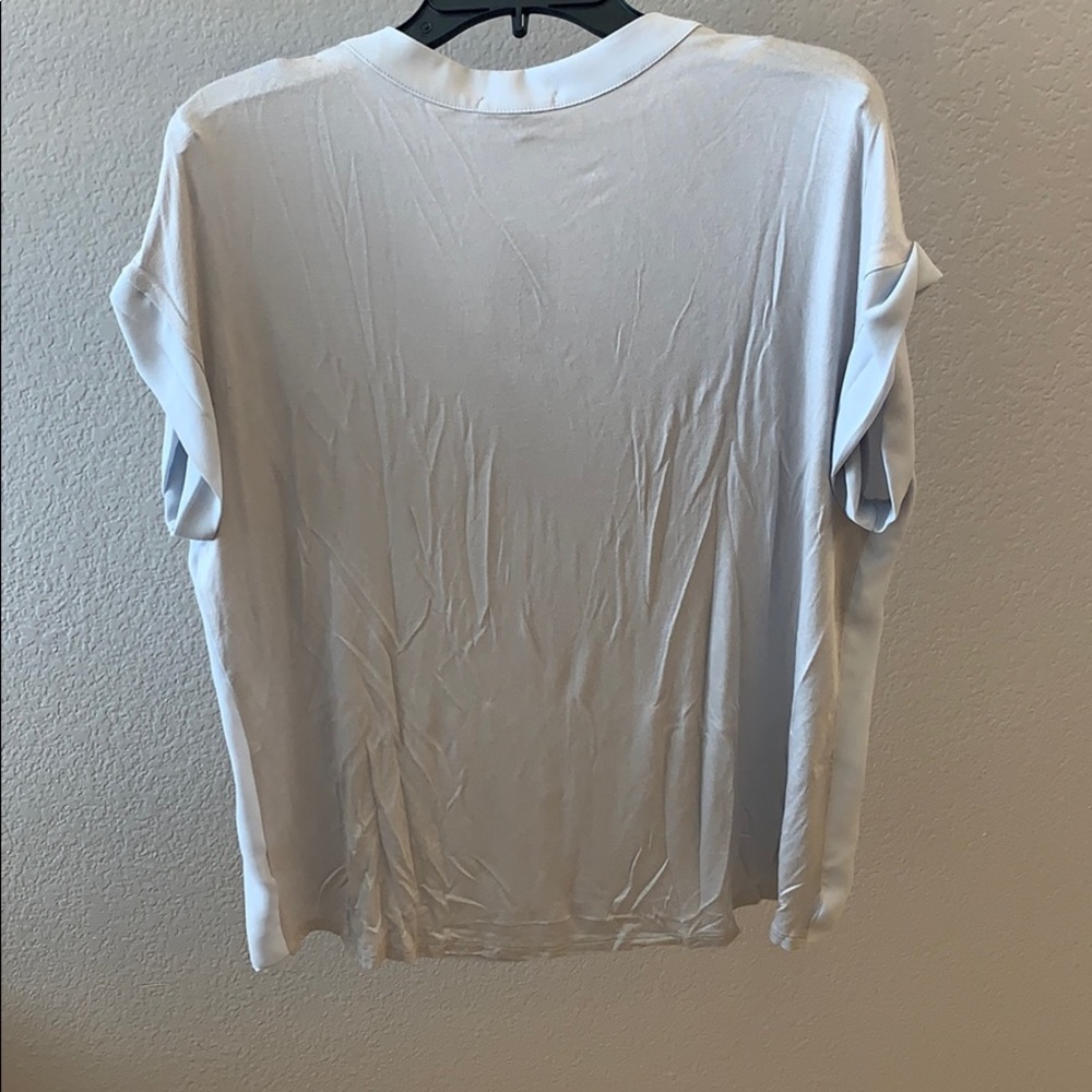 Pleione Silver Cap Sleeve Shirt Top - Picture 4 of 5